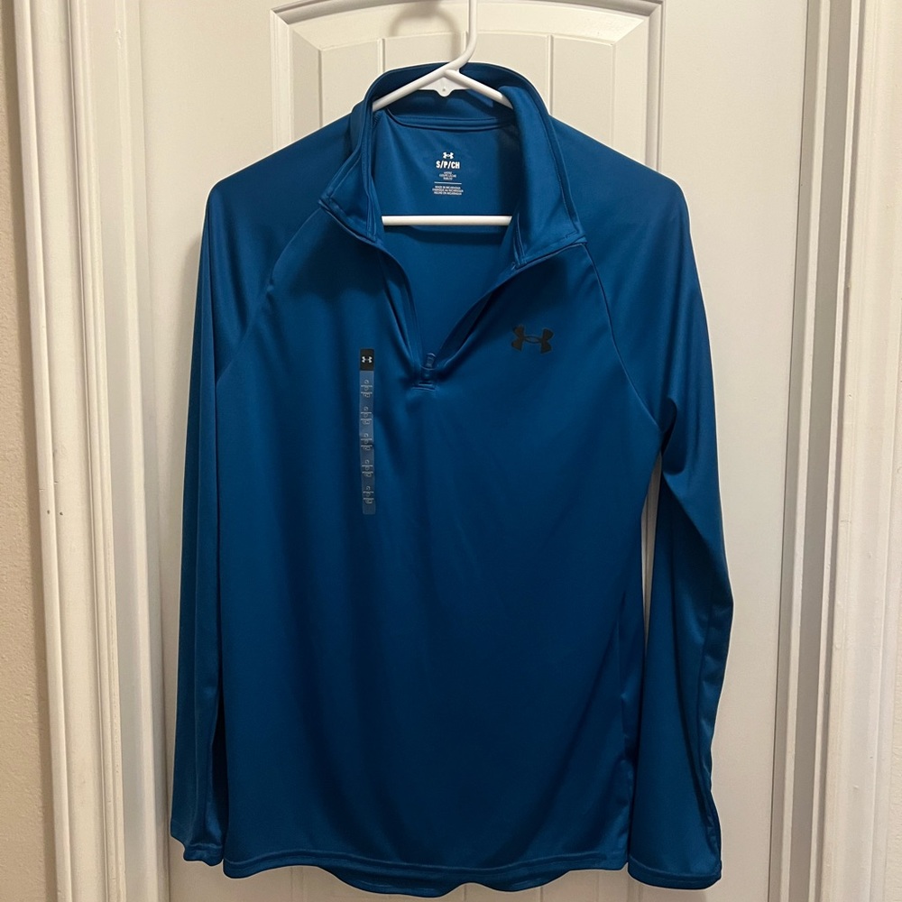 New Under Armour Men’s Teal Blue 1/4 Zip Top